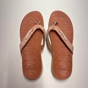 Sperry Women's Flip Flops Sandals Pink Leather Boat‎ Shoes Size 10M